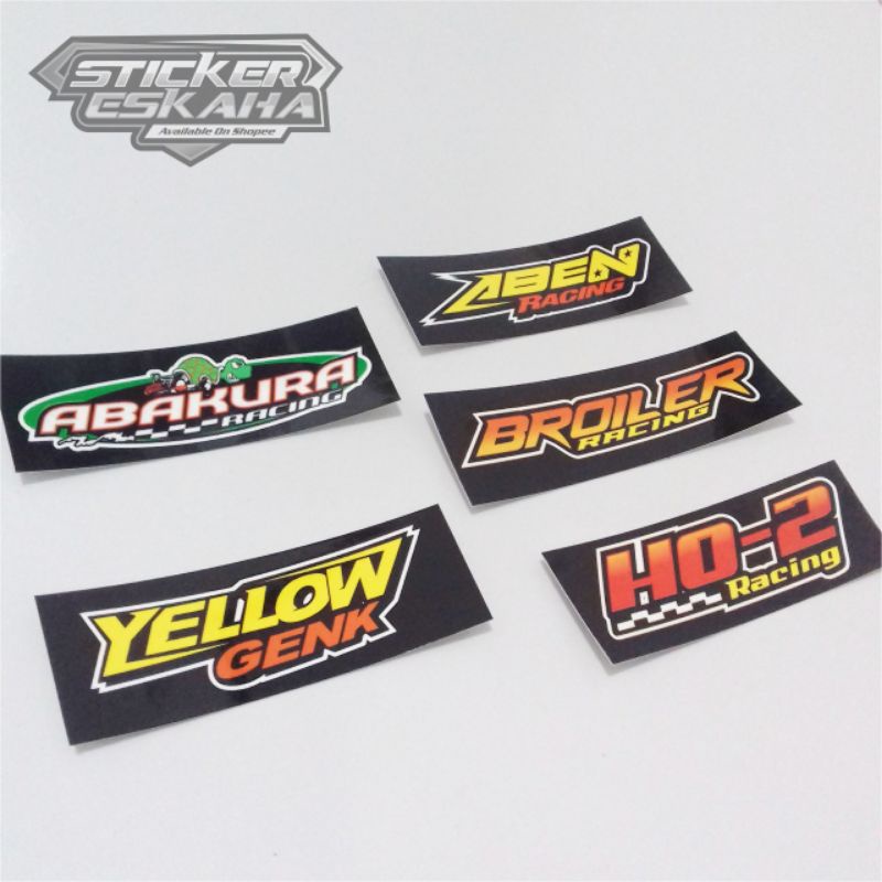 Stiker Bengkel Racing/ABEN RACING/YELLOW GENK/ABAKURA/BROILER/HO-2