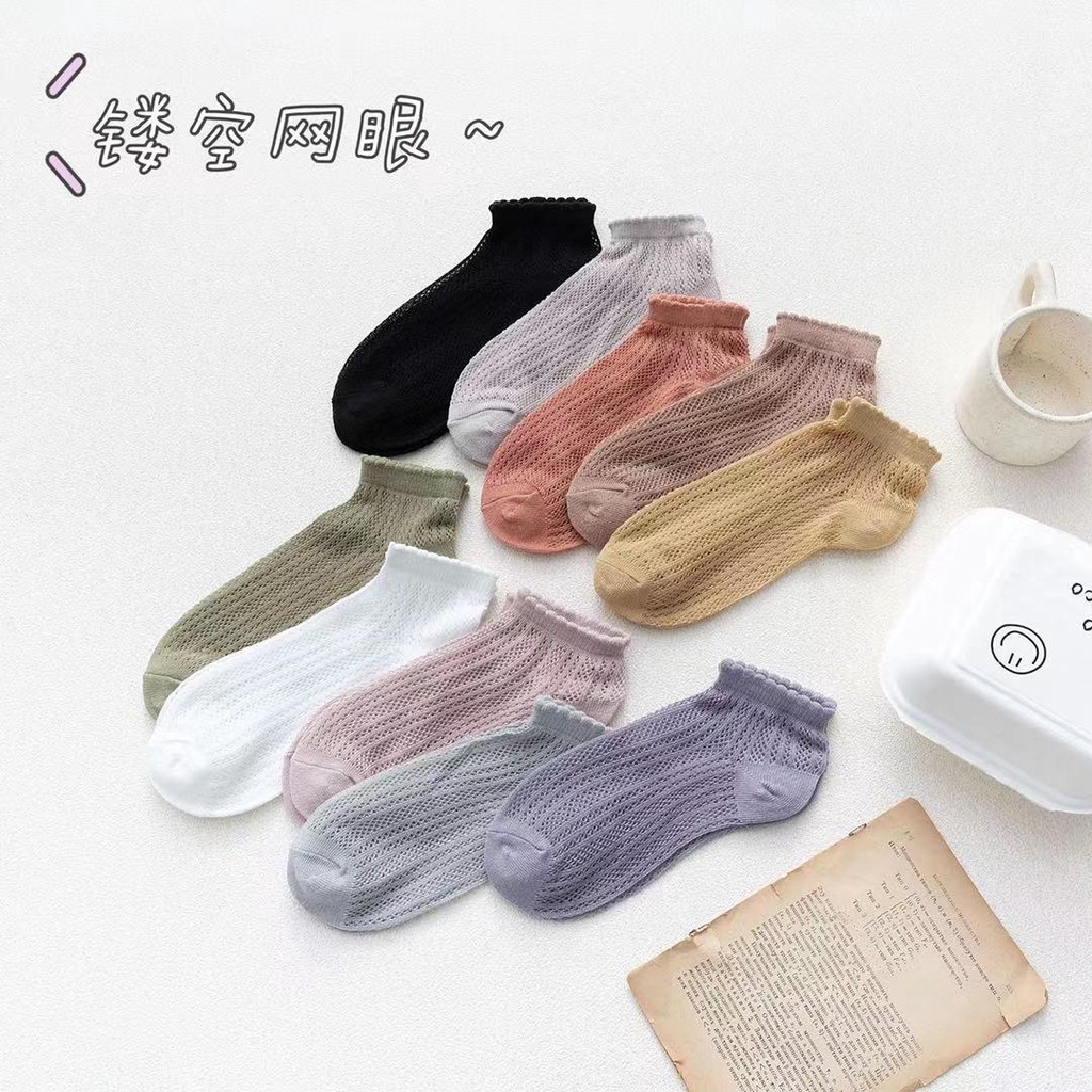 ☀ Sunly ☀ A105 Kaos Kaki Wanita Motif Polos Pattern Garis Fashion Korea Women Sock Import Murah