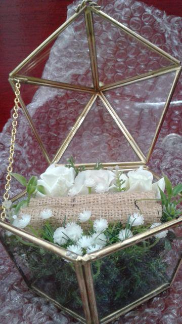 Ring Bearer Tempat Cincin Kaca Terarium Rustic