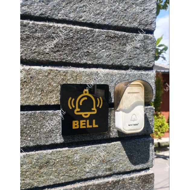 Jual Sign Akrilik Pintu Tempel Bell Tanda Bell Logo Lonceng Rumah