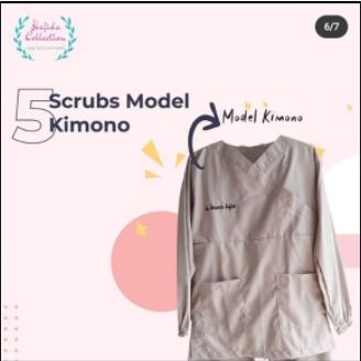 Baju Jaga Model Kimono / Scrubs / Baju OK Dokter Perawat Bidan Lengan Panjang