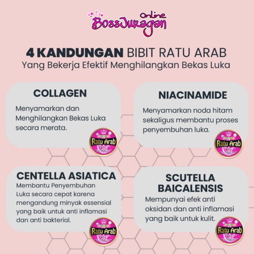 (BOSS) Original Bibit Ratu Arab/ Lotion Pemutih Kulit Ampuh Sudah Bpom