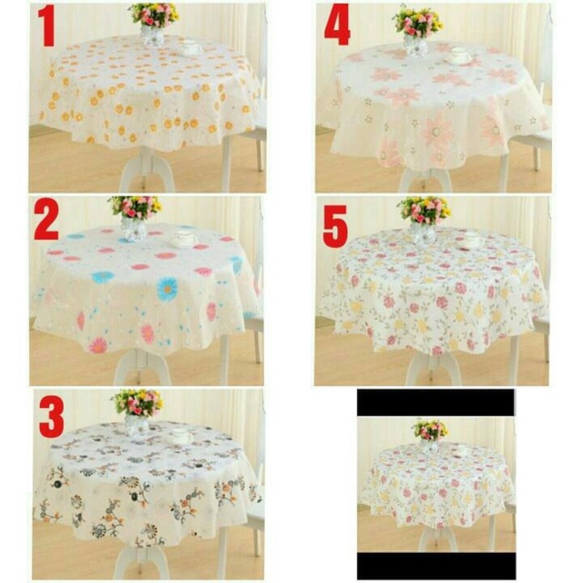 TAPLAK MEJA BULAT BUNDAR LINGKARAN ANTI AIR DAN MINYAK TABLE CLOTH