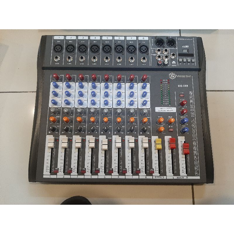 Mixer Audio Professional Sound 3R 80 S 8 Channel Audio Bluetooth Usb