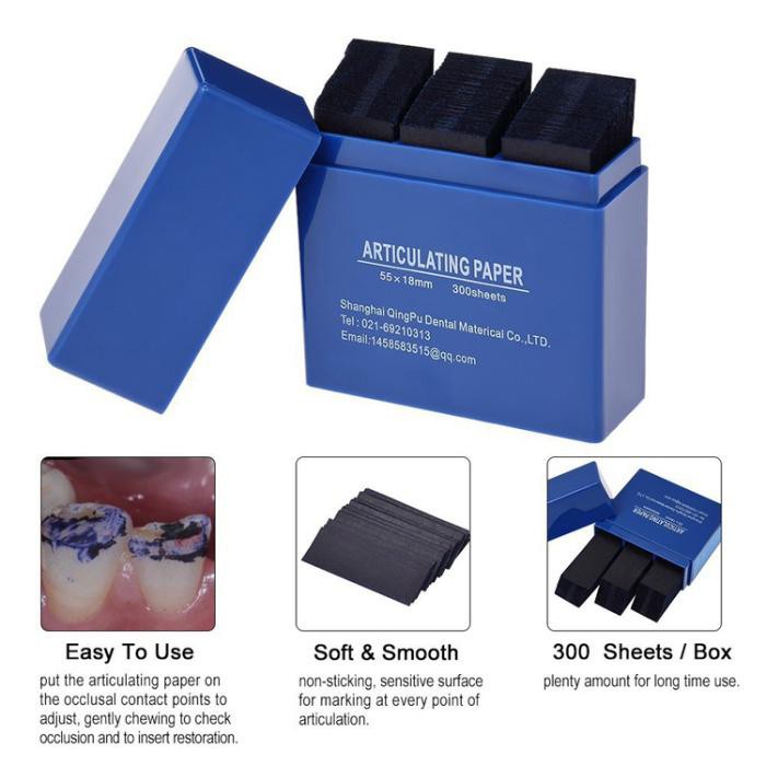 

Kertas / 300 Lembar / Box Kertas Artikulasi Articulating Paper Dental Marker