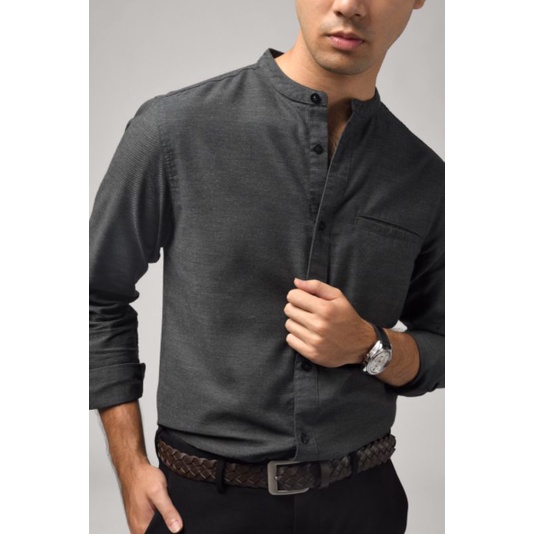 KALPEN COLLARLESS SHIRT by Preppstudio