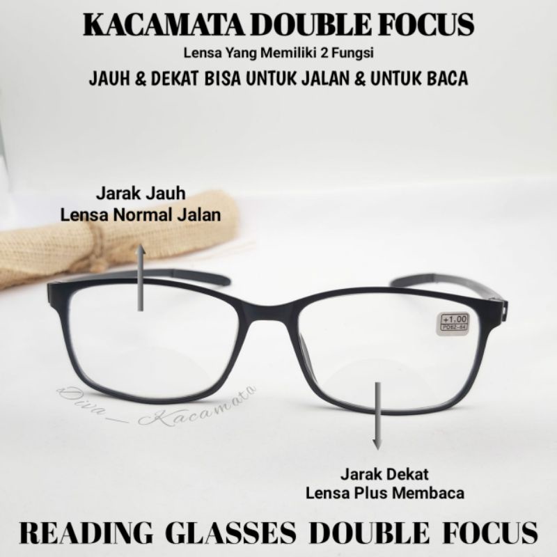 Jual Kacamata Double Focus Baca Dan Jalan Priawanita Kacamata Lensa Plus Baca Frame 4806