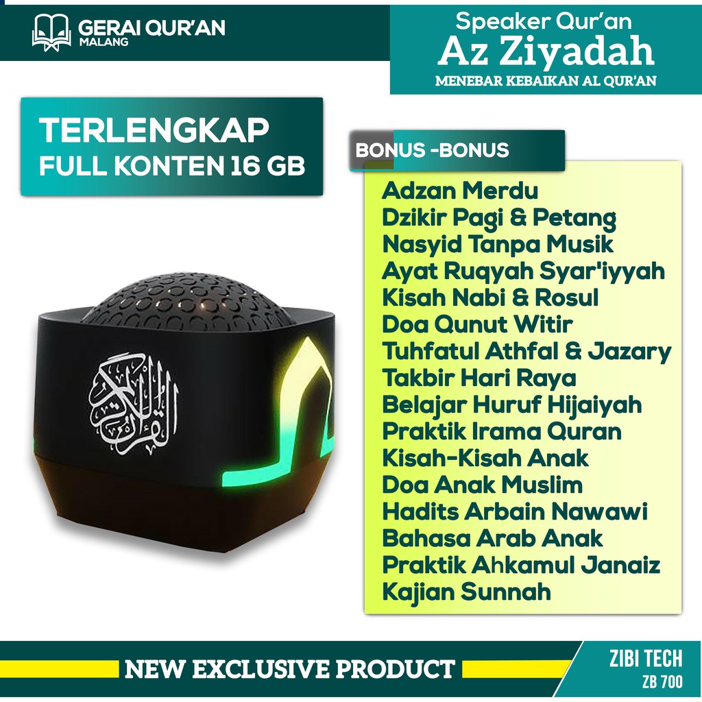 Baru Speaker Murottal Quran Kajian Sunnah Zibi Tech Zb700 Bluetooth 16gb Kajian Islam Shopee Indonesia