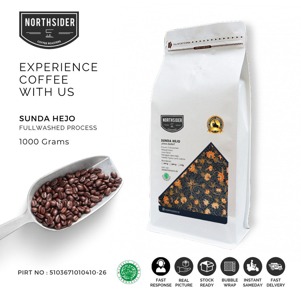 BIJI KOPI ARABIKA GARUT SUNDA HEJO FULLWASHED - 1KG NORTHSIDER COFFEE