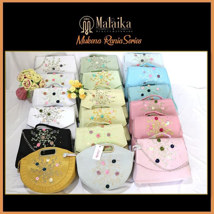 MY MUKENA BORDIR TIMBUL RANIA PERMATA SERIES BLUE MINT BERTABUR SWAROVSKI