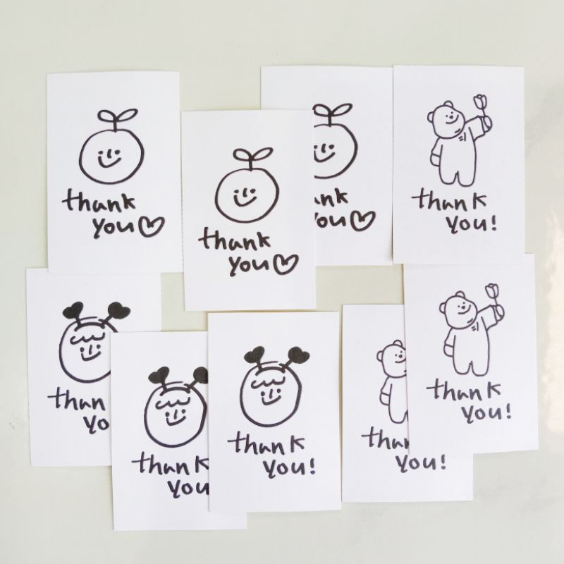 

[ , ] 4pcs Stiker Segel Thank You Motif Kartun