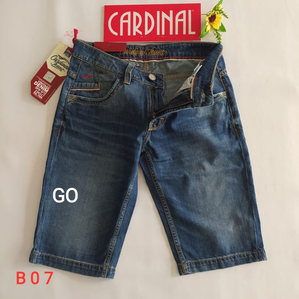 gof 29-CBV CARDINAL JEANS Celana Pria Celana Pendek Bermuda Casual Sobek Slimfit Reguler Fit Reguler