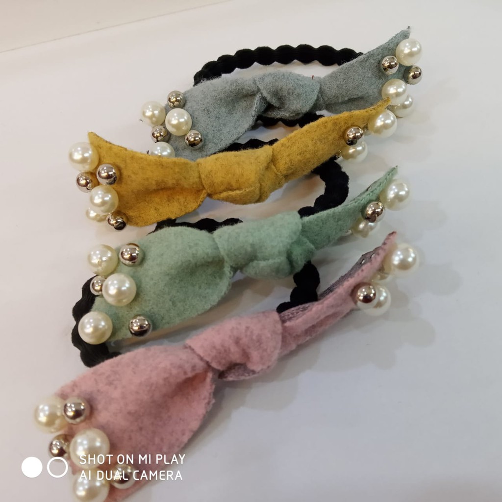 BARU !! KUNCIRAN KOREA / IKAT RAMBUT KOREA  MODEL PITA MUTIARA TOKOPELANGINICER