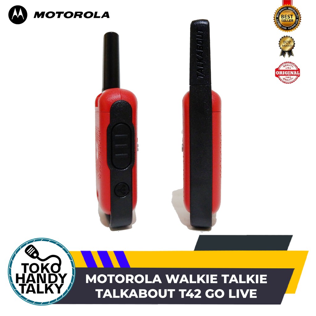 MOTOROLA WALKIE TALKIE TALKABOUT T42 GO LIVE NEW ORIGINAL GARANSI RESMI POSTEL