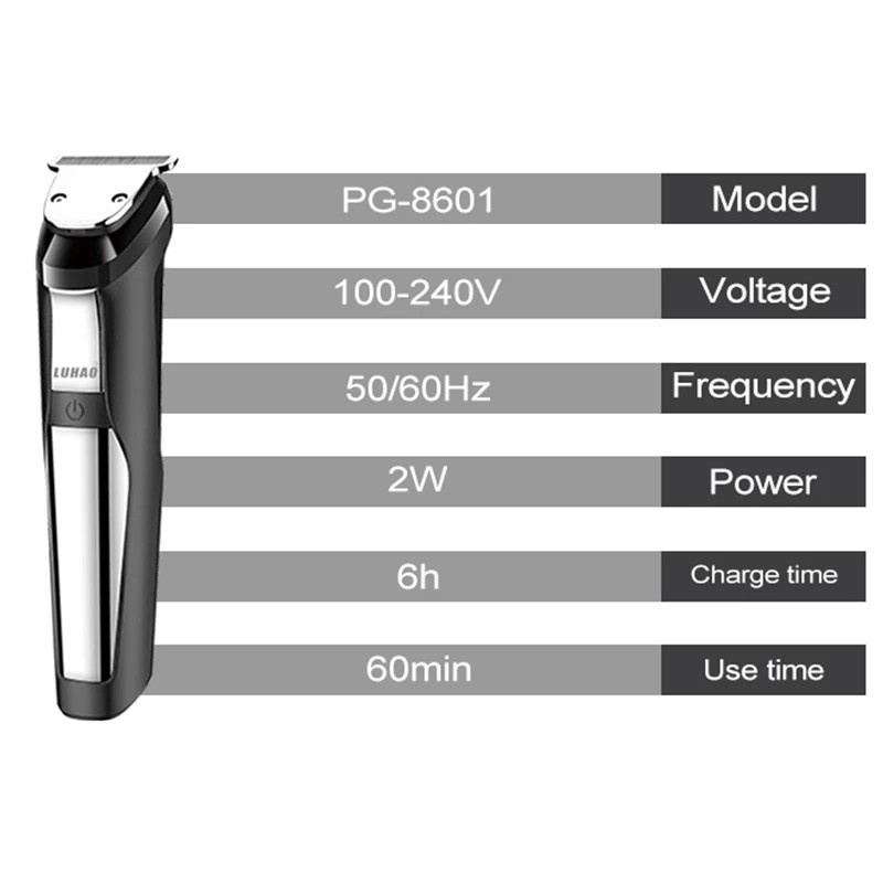 KEMEI hair trimmer kemei hair clipper km-8601 5 in 1 set USB rechargeable nose hair trimmer beard trimmer shaver hair carving