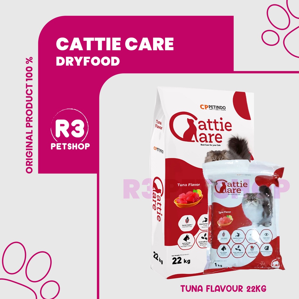 makanan kucing kering CATTIE CARE tuna 20kg (Ekspedisi)