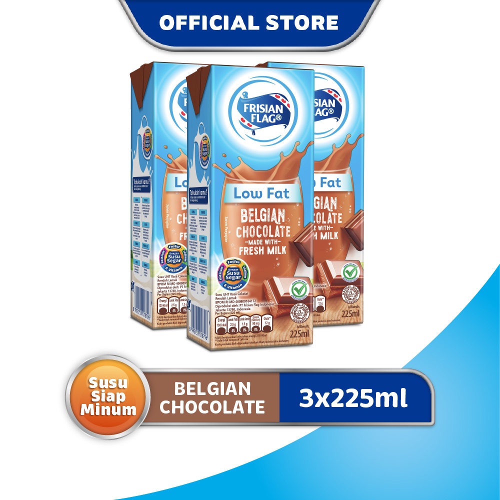 

Frisian Flag Low Fat Belgian Chocolate 3 x 225 mL