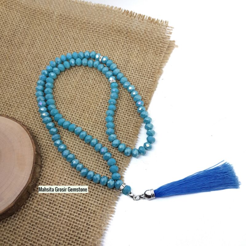 TASBIH BATU KRISTAL 8 MM 99BUTIR ORIGINAL STONE