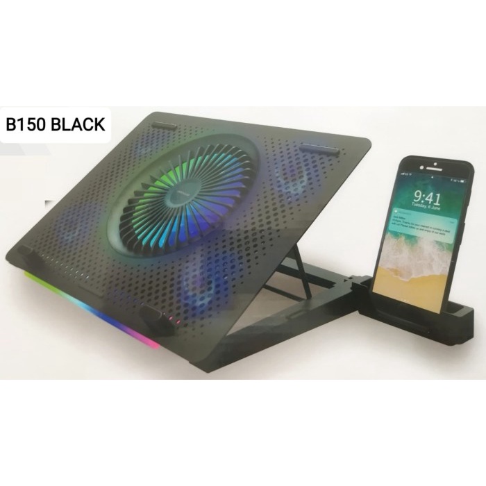 Rexus Breeze B150 / B-150 Cooling Pad / Coolingpad 5 Fan With RGB