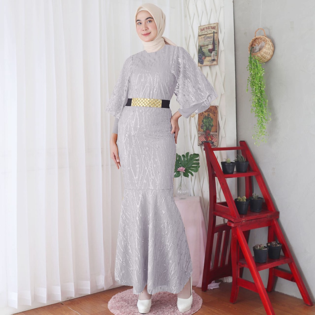 Kathryn collection #205, GAMIS DUYUNG SCUBA KOMBINASI TILE GLITER MUTIARA IMPORT PREMIUM