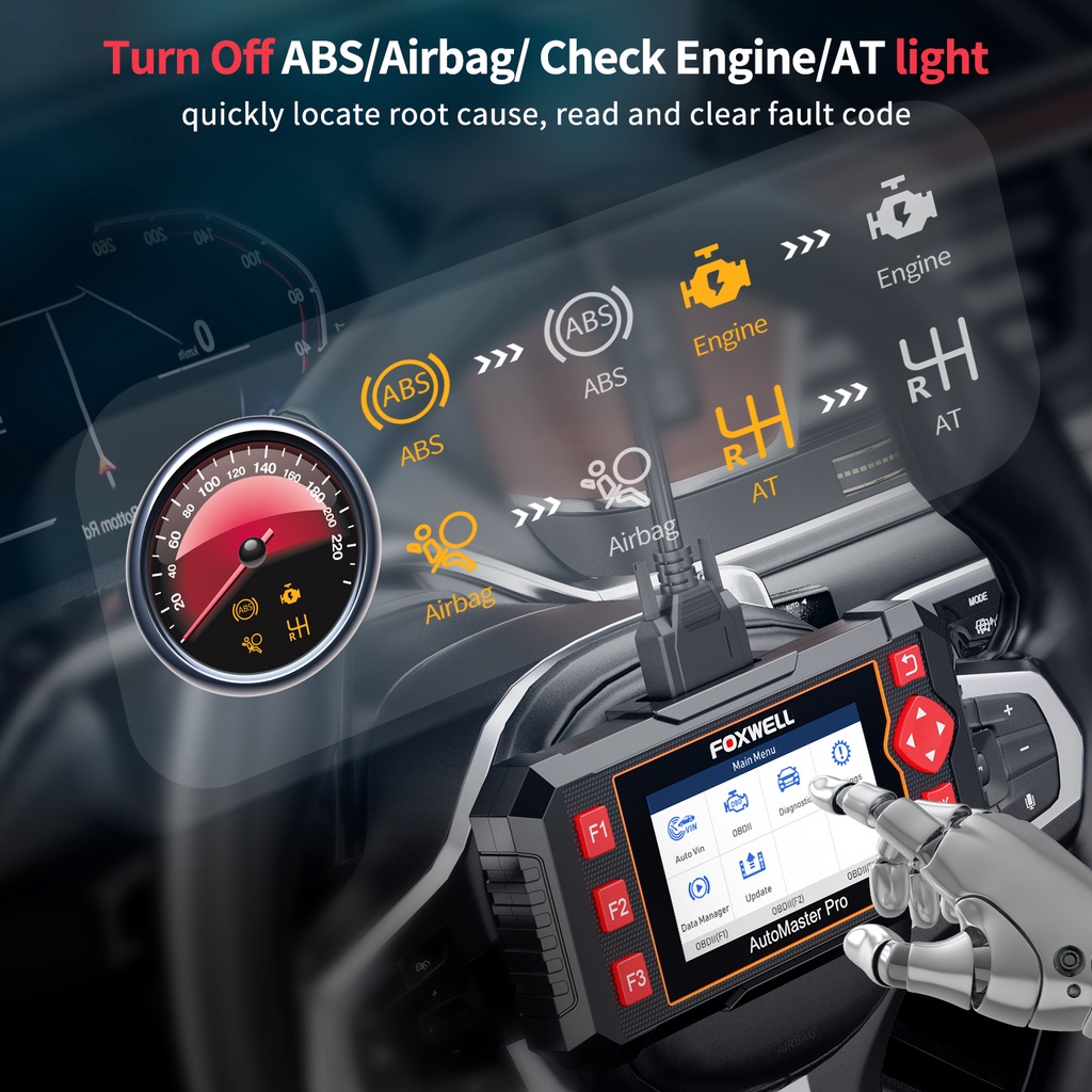 FOXWELL NT604 Elite Obd2 Scanner Odb2 Alat Diagnostik Mobil OBDII Mobil Scanner Obd Mobil Diagnostik Scanner Untuk Mesin/ABS/Airbag/Sistem Transmisi Diagnostik