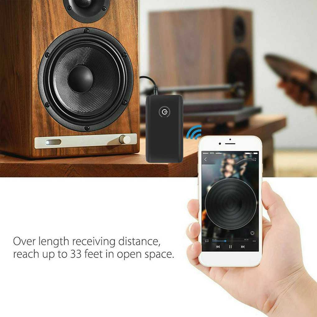 Goojodoq Bluetooth 5.0 Transmitter Receiver Rechargeable Speaker Headphone Audio Koneksi Wireles Bluetooth Berkualitas