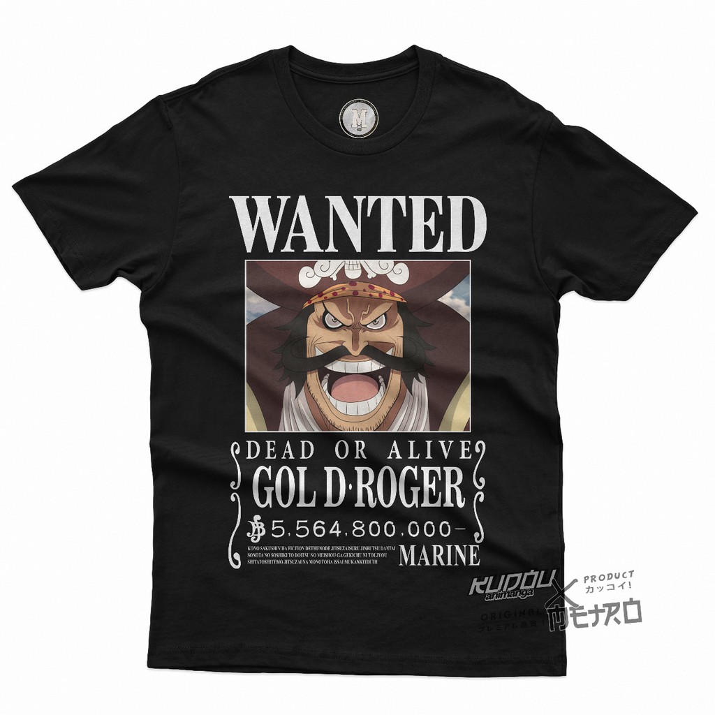 Tshirt Wanted Gol D Roger One Piece Mugiwara Anime Manga