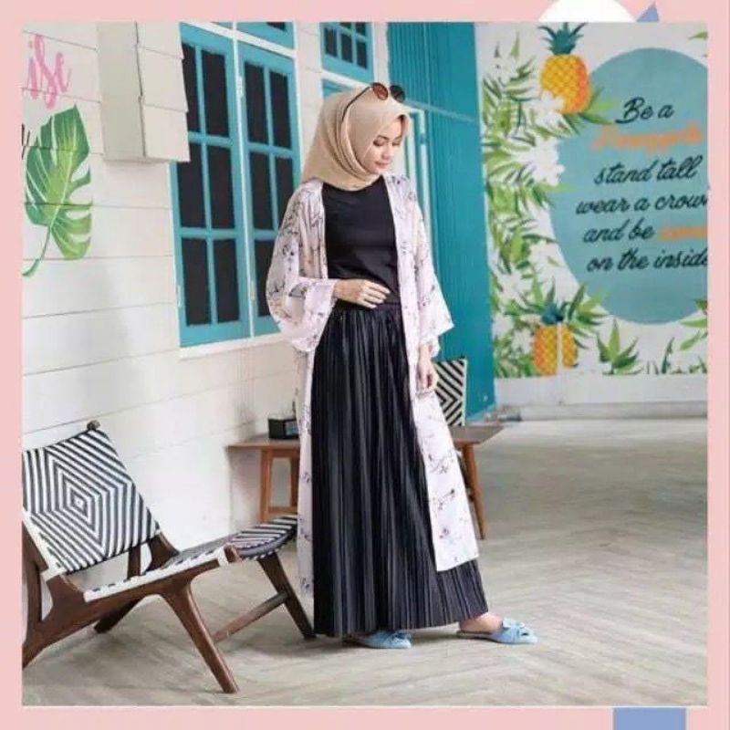 Rok Plisket Mayung Muslimah Premium Warna Hitan