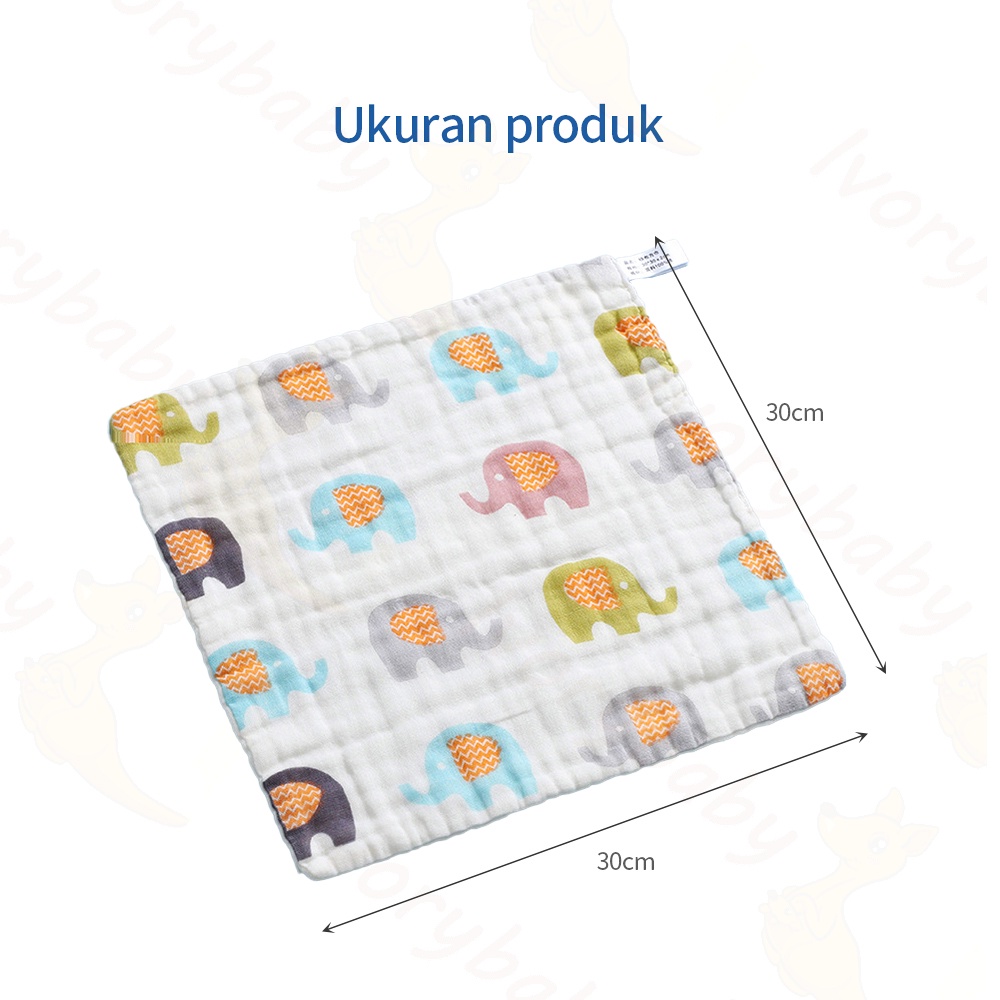 Ivorybaby Multifungsi sapu tangan bayi enam lapis kain kasa sleber air liur bayi