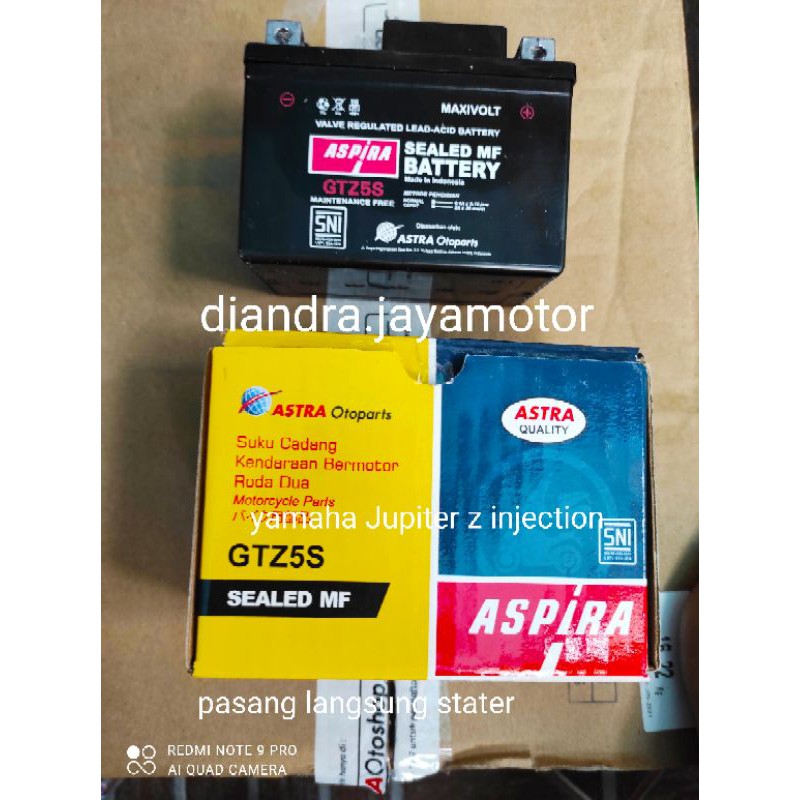 aki kering aspira yamaha jupiter z injection fi  baru tingal pasang langsung stater