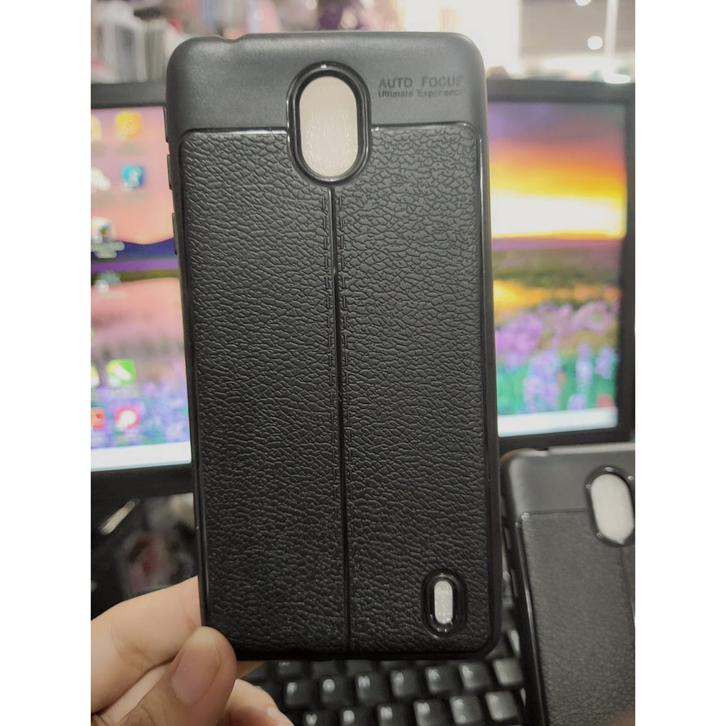 AutoFokus Nokia 1.1 Plus 5.45 inchi Leather Soft Case Nokia 1 Plus AUTOFOCUS Motif Kulit Jeruk