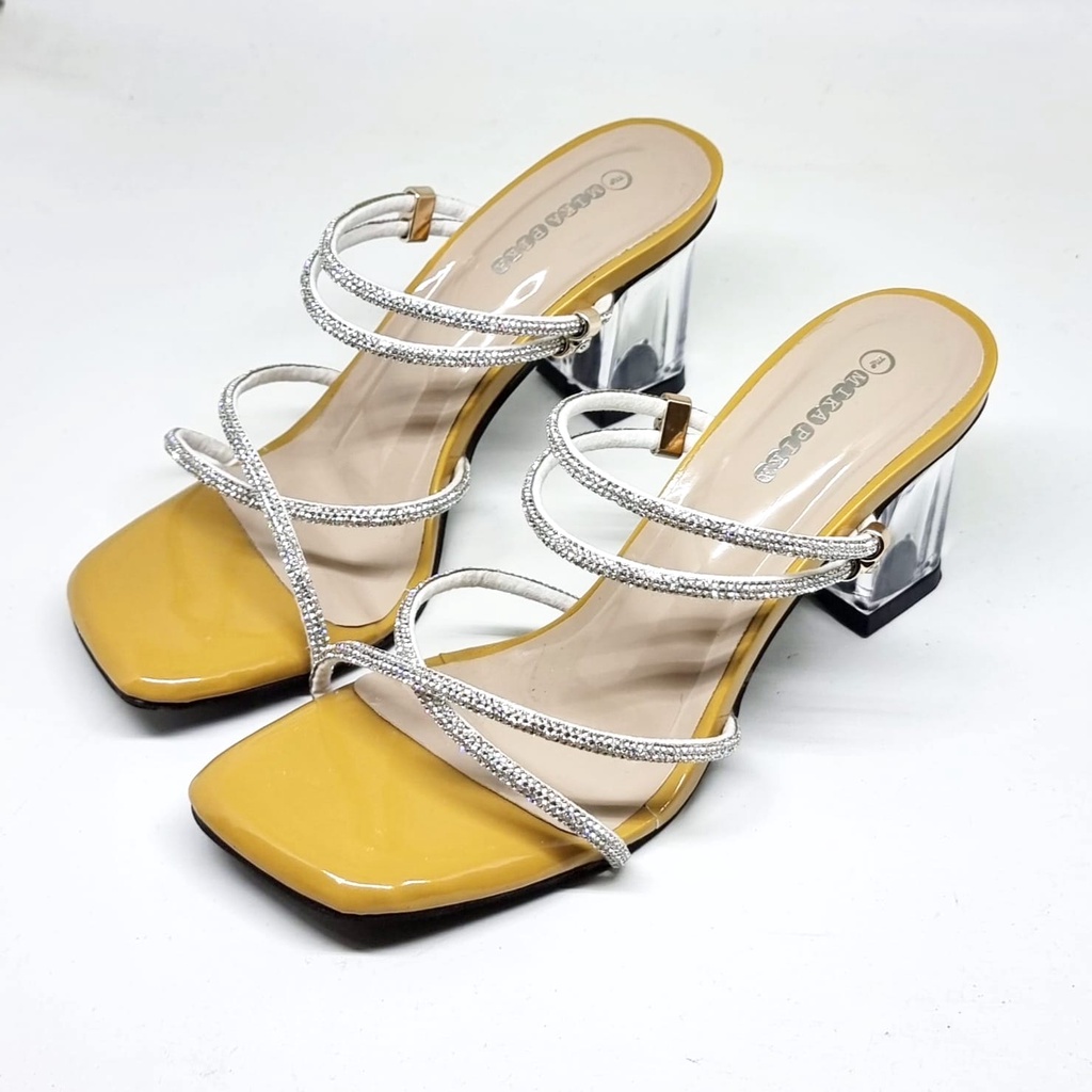 R9 Sepatu Wanita Hak Kaca Kirana Heels Strappy