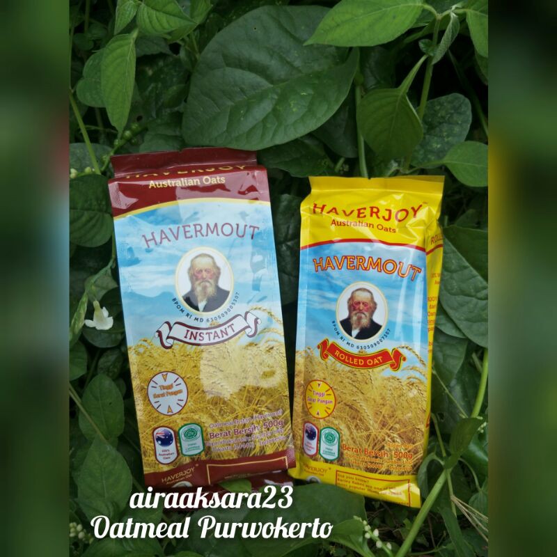 

OATMEAL DIET HAVERJOY PURWOKERTO (INSTANT OATMEAL 500GR + ROLLED OATMEAL 500GR) Havermout Haverjoy