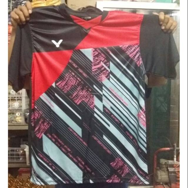 Baju olahraga jersey badminton victor lokal