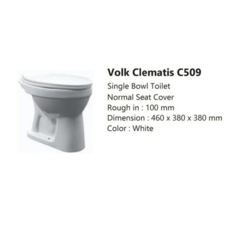 VOLK C509 /CLOSET DUDUK VOLK C509/016,PUTIH ( set tutup )