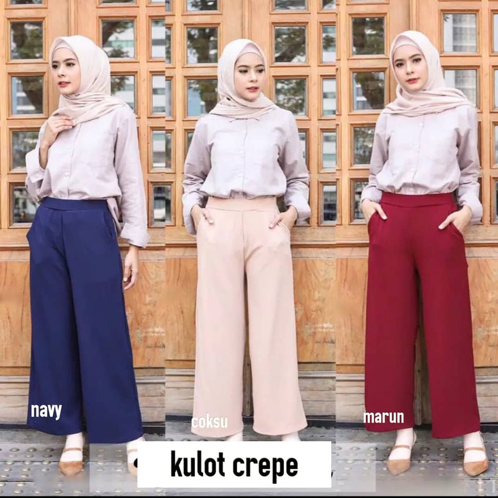 CELANA KULOT PANJANG WANITA TERMURAH / FASHION MUSLIM PANTS TERLARIS /bahan crepe big size perempuan