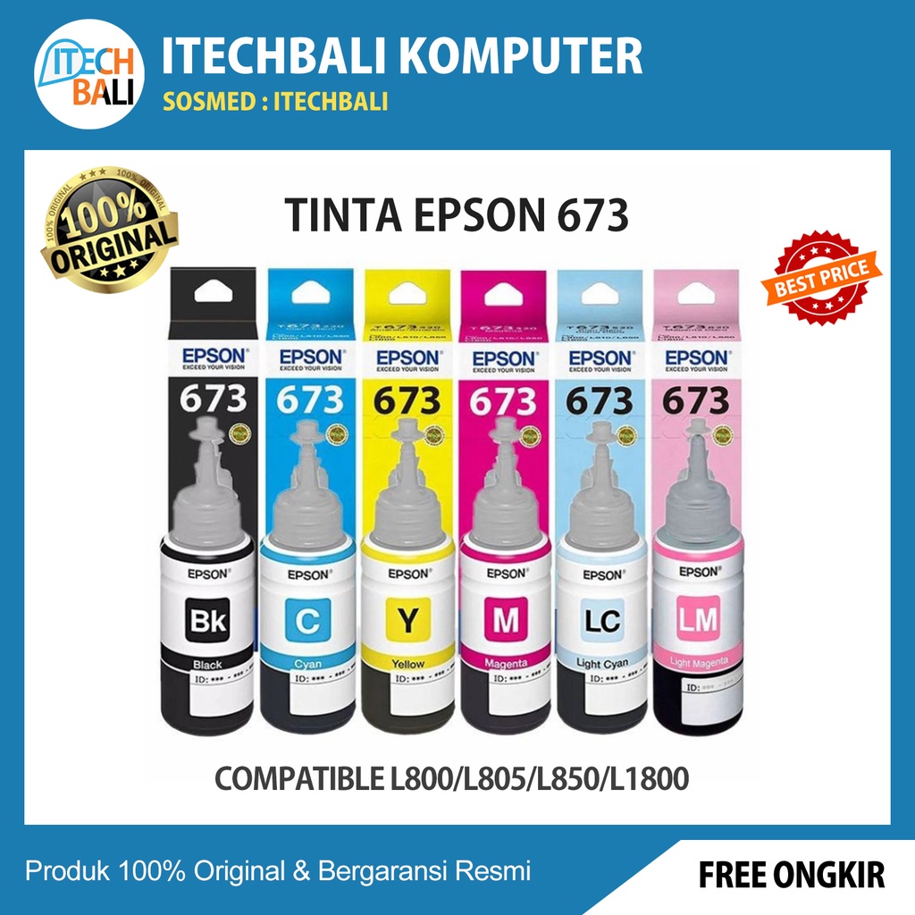 Tinta Epson 673 Original Tinta Asli Epson T673 Per Botol | ITECHBALI