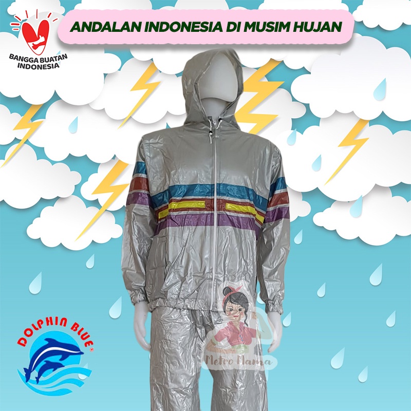 Jas Hujan Setelan Jaket Celana Optimus Dolphin Gold G 619 Original New