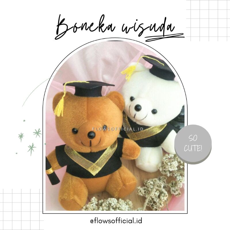 BONEKA WISUDA BEAR COKLAT / BONEKA WISUDA BERUANG / BONEKA WISUDA