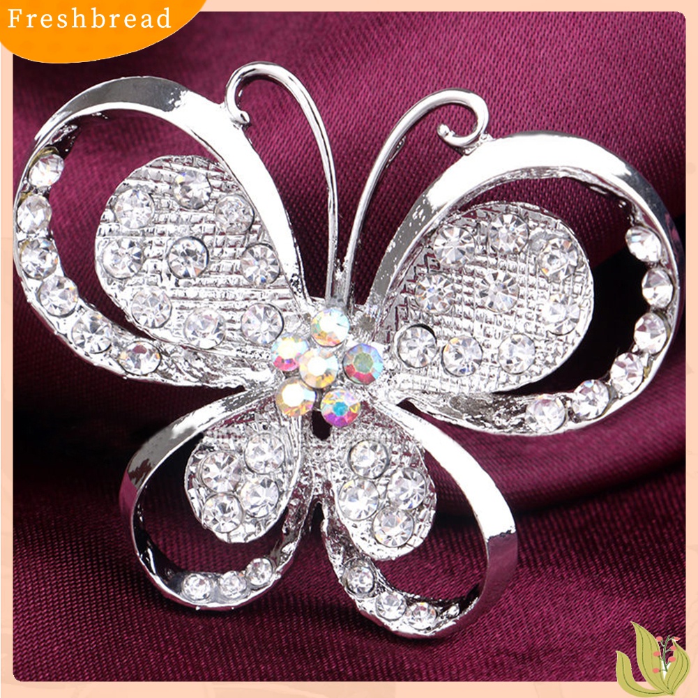 [ TERLARIS]Silver Plated Alloy Flower Rhinestone Brooch Pin Wedding Bridal Party Jewelry