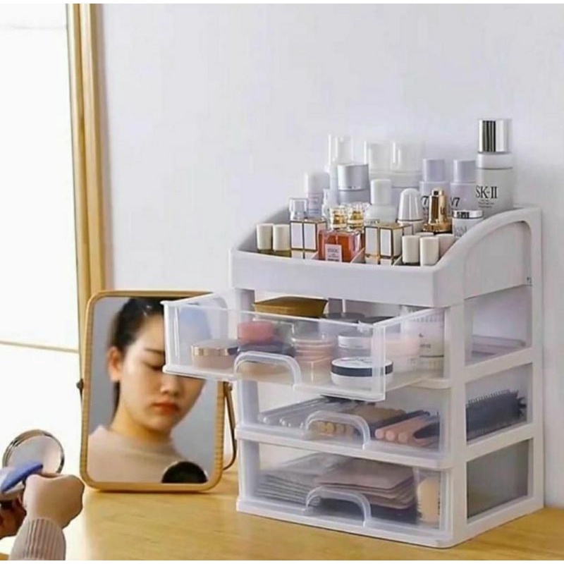Rak Kosmetik Laci 3 susun / 3 Laci Rak Tempat kosmetik Serbaguna