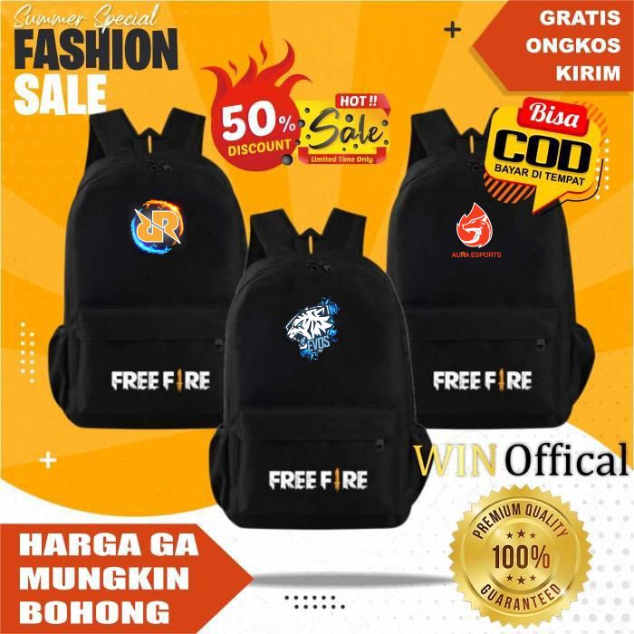 Tas FF Anak Laki Laki Evos Esport Garena AK Grand Gaster Master Diamon Sekolah Sd SMP Tas FreeFire Ransel Anak Terbaru Murah Tas Evos Tas RRQ Tas AURA Tas AK Tas scar Tas shotgun ff