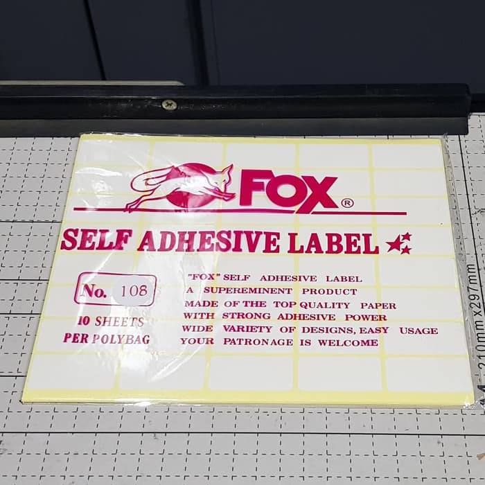 

Dijual Label Fox No.108 (10 Lembar) Murah