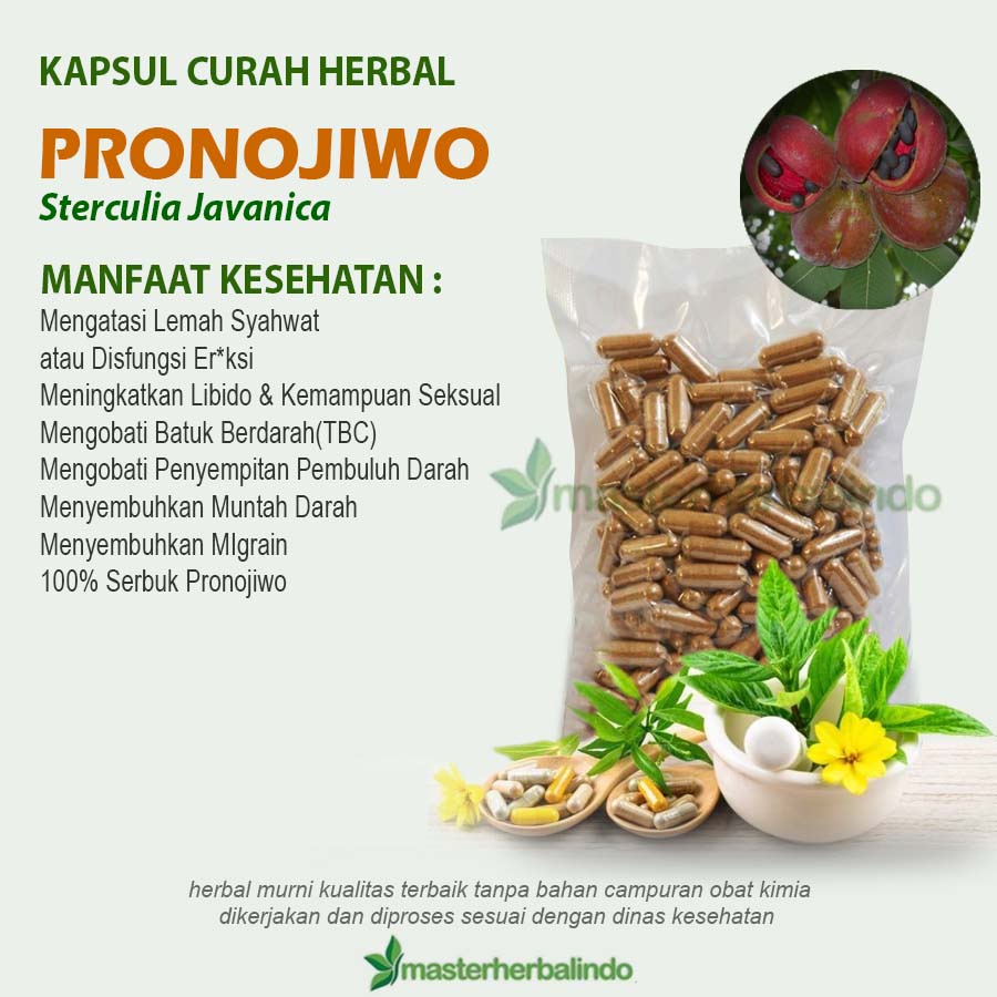 

Extract PRONOJIWO 100 Kapsul Herbal Libido Vitalitas Lemah Syahwat Migrain TBC