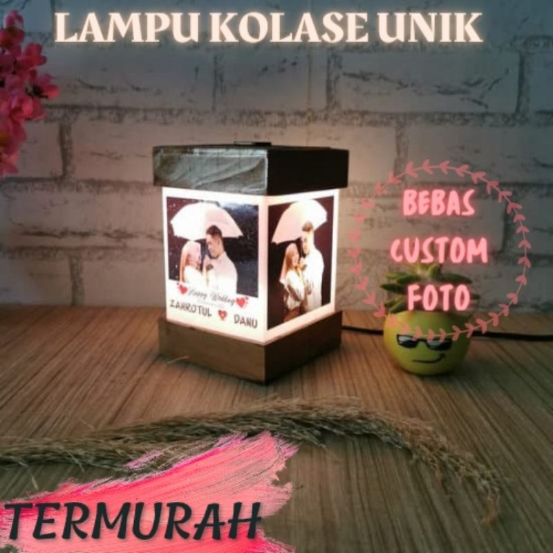 [TERMURAH] Lampu Custom Foto Kayu Bingkai Akrilik Frame Bayi Wisuda