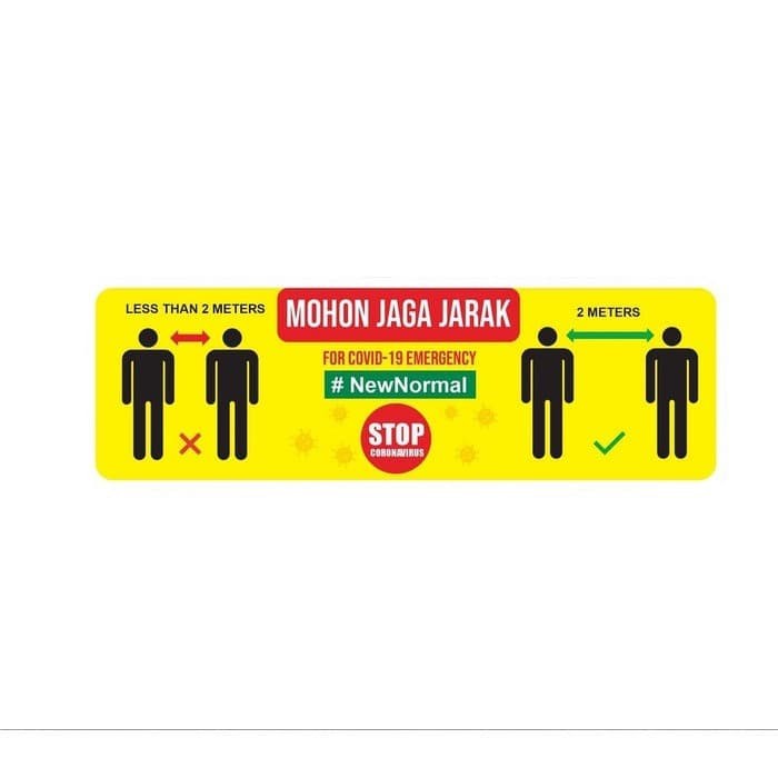 

STICKER MOHON JAGA JARAK NEW NORMAL 2meter 10X30CM