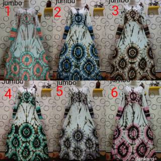 Gamis pelangi handmade jankaru tie dye bahan kaos combed Gamis pelangi handmade jankaru tie dye bahan kaos combed