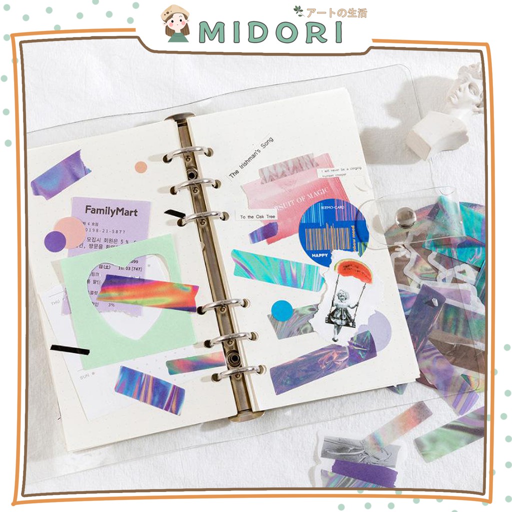 

[MIDORI] 60Pcs WASHI TAPE LOOK LIKE Stiker Hias Deco Planner DIY BUJO Scrapbook Sticker - B0151