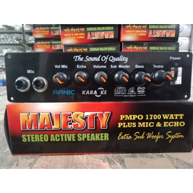 kit power amplifier speaker aktif stereo karaoke plus echo 1700w PMPO majesty