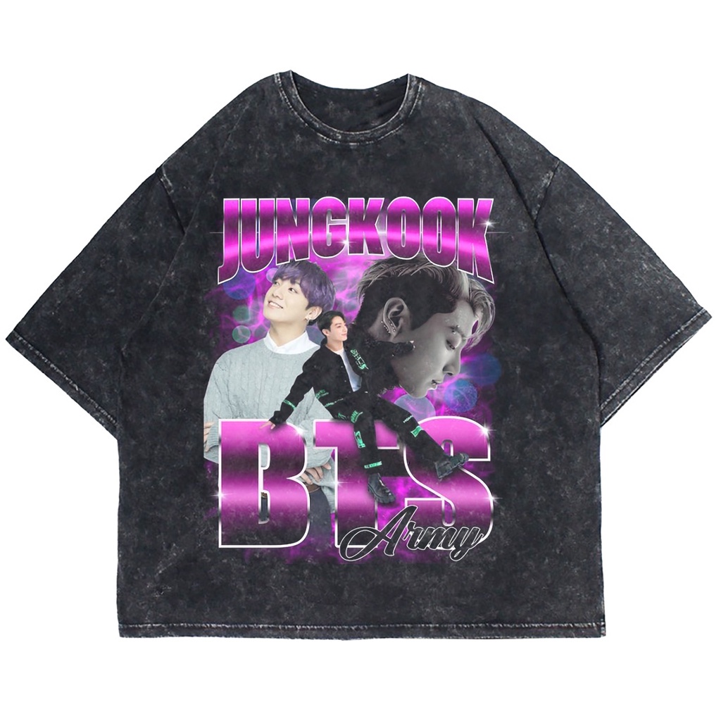 KAOS OVERSIZE BTS JUNGKOOK WASHING VINTAGE TEE ( WASHING T-SHIRT )